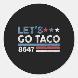 Pegatina Redonda Vamos Taco 8647 bandera de EE. UU. 86 47 hombres m