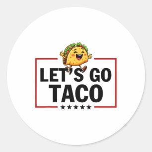 Pegatina Redonda Vamos Taco Divertido Trump Siempre se Rinde _11