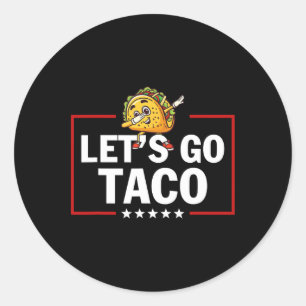 Pegatina Redonda Vamos Taco Divertido Trump Siempre se Rinde 21