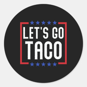 Pegatina Redonda Vamos Taco Divertido Usa Patriótico Amante De Taco