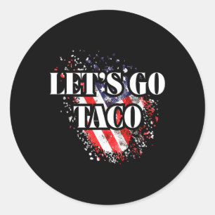 Pegatina Redonda Vamos Taco Estilo Político Rojo Blanco Azul Comerc