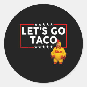 Pegatina Redonda Vamos Taco Trump a cambiar la cosecha estadouniden