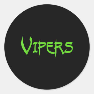 Pegatina Redonda Vamos Vipers Fútbol Béisbol Basball Equipo de Anim