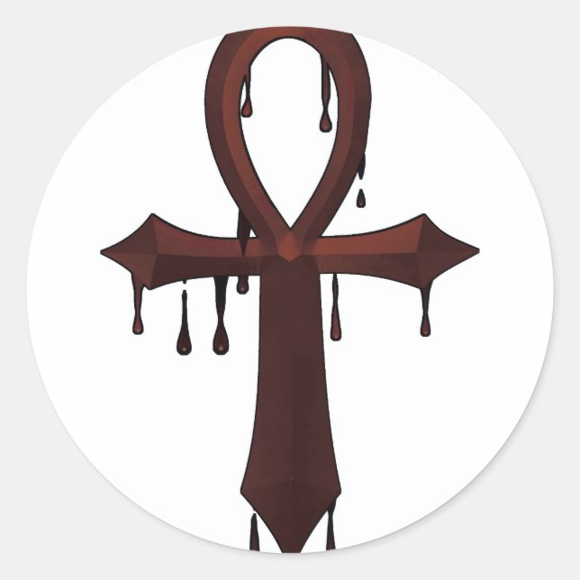 Pegatina Redonda VAMPIRE ANKH-Bloody (Anverso)