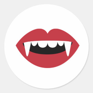 Pegatina Redonda Vampire Teeth