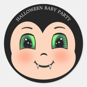 Pegatina Redonda Vampiro bebé de Halloween