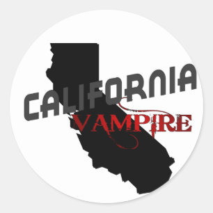 Pegatina Redonda Vampiro de California