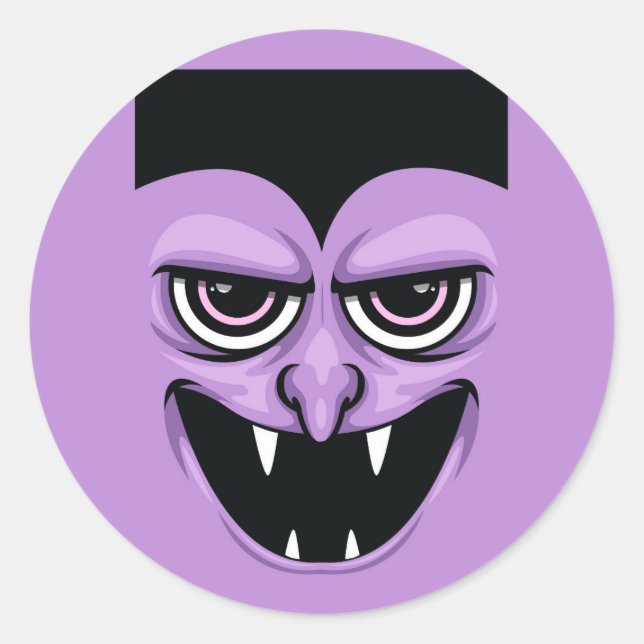 Pegatina Redonda Vampiro de Halloween (Anverso)