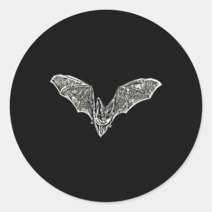 Pegatina Redonda Vampiro de la noche del murciélago halloween ala m