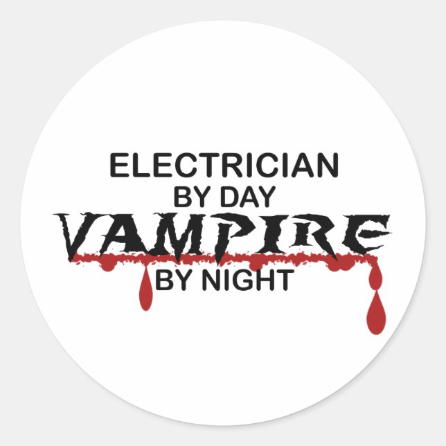 Pegatina Redonda Vampiro eléctrico de noche (Anverso)