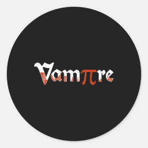 Pegatina Redonda Vampiro Funny Halloween Día Pi Chiste disstume mat
