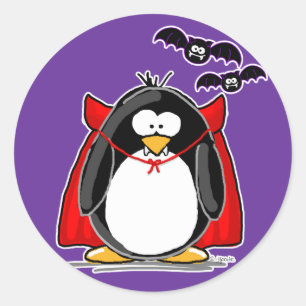 Pegatina Redonda Vampiro Penguin