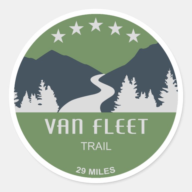 Pegatina Redonda Van Fleet Trail Florida (Anverso)