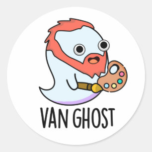 Pegatina Redonda Van Ghost Funny Artista Ghost Pun
