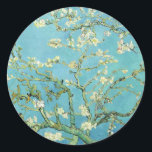 Pegatina Redonda Van Gogh Almond Blossoms<br><div class="desc">Artista: Vincent Van Gogh Título: Flores de almendra alteradas de color por 2Sweet4wordsDiseños de van gogh,  van gogh,  flores de almendros,  verde azuladas,  flores,  floral,  primavera,  sofisticada decoración</div>