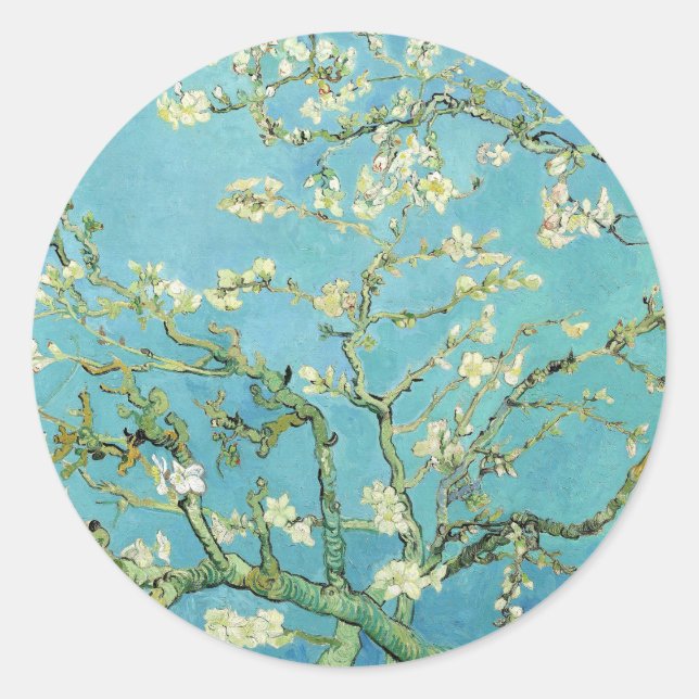 Pegatina Redonda Van Gogh Almond Blossoms (Anverso)