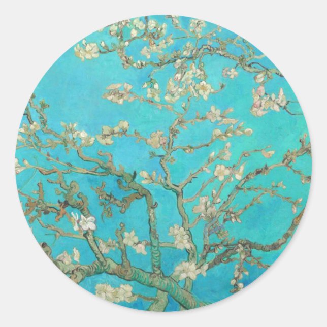 Pegatina Redonda Van Gogh Almond Blossoms (Anverso)