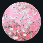 Pegatina Redonda Van Gogh Almond Blossoms Azul rosa<br><div class="desc">Artista: Vincent Van Gogh Título: Flores de almendra alteradas de color por 2Sweet4wordsDiseños Flores de almendra,  Vincent Van Gogh,  Van Gogh,  impresionismo,  arte clásico,  arte,  arte,  flores,  flores,  rosa,  azul</div>