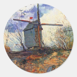 Pegatina Redonda Van Gogh - El Molino De La Galette Molino de vient