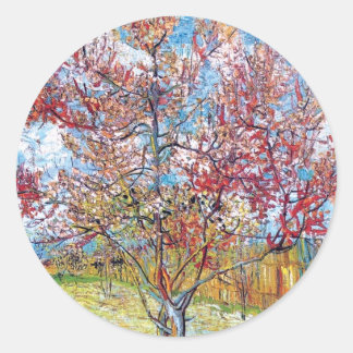 Pegatina Redonda Van Gogh - Melocotones rosados