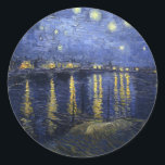 Pegatina Redonda van Gogh - Noche estrellada sobre el Ródano (1888)<br><div class="desc">El arte del pintor impresionista holandés Vincent van Gogh (1853-1890).</div>