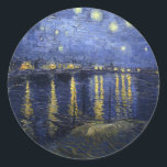 Pegatina Redonda van Gogh - Noche estrellada sobre el Ródano (1888)<br><div class="desc">El arte del pintor impresionista holandés Vincent van Gogh (1853-1890).</div>