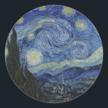 Pegatina Redonda Van Gogh // Noche Starry<br><div class="desc">Noche Van Gogh Starry</div>
