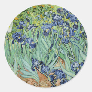 Pegatina Redonda Van Gogh Still Life: Vase con los irlandeses
