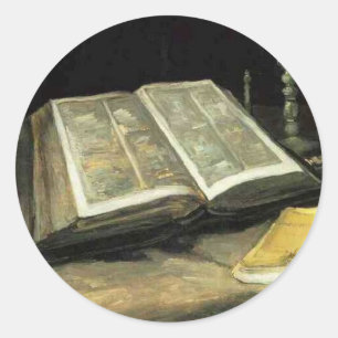 Pegatina Redonda Van Gogh Viejo Artista de Arte de Pinturas