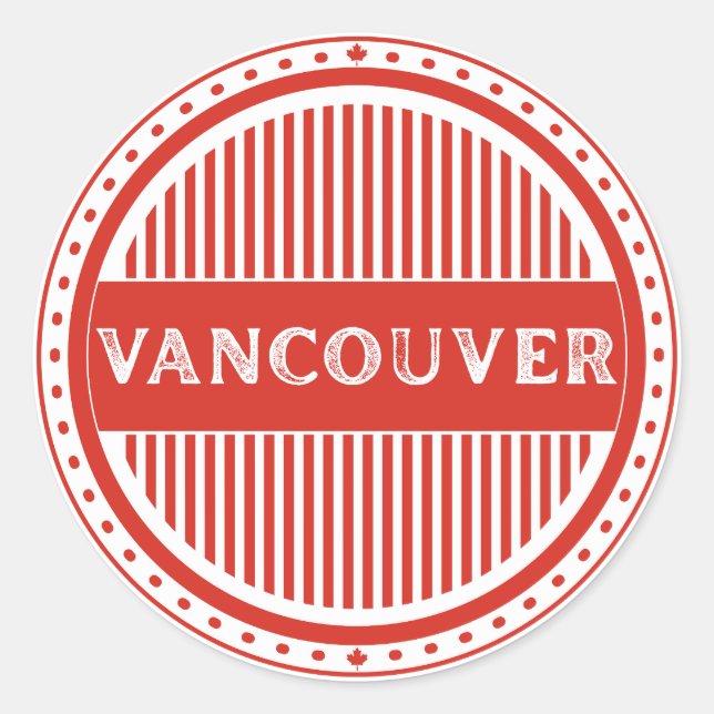 Pegatina Redonda Vancouver City Pride Emblem – Canadian Identity (Anverso)