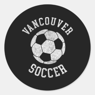 Pegatina Redonda Vancouver Fútbol Retro Distorsionado 90's Vintage