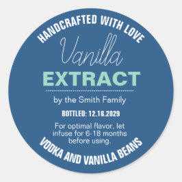 Pegatina Redonda Vanilla Extract Modern Label Sticker VLL1rt