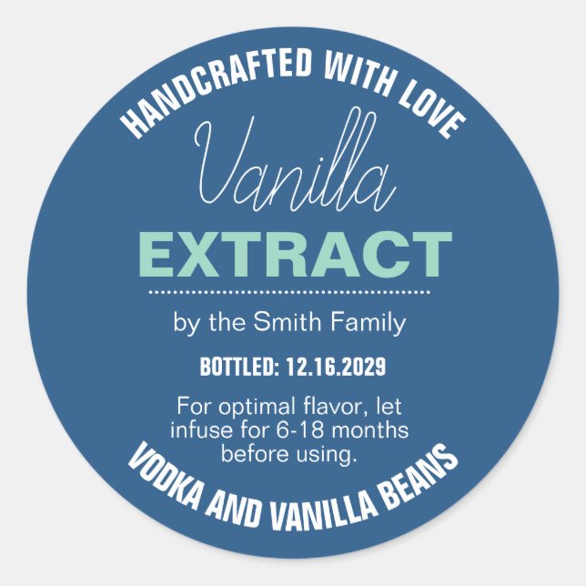 Pegatina Redonda Vanilla Extract Modern Label Sticker VLL1rt (Anverso)
