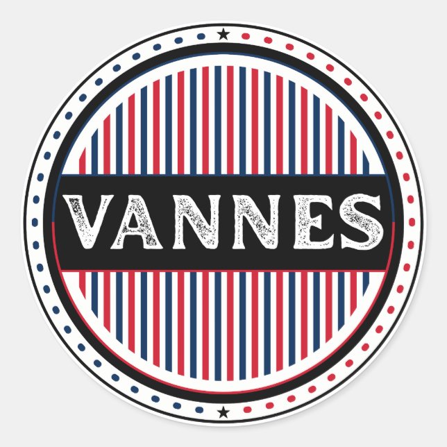 Pegatina Redonda Vannes City Pride Emblem – French Identity (Anverso)