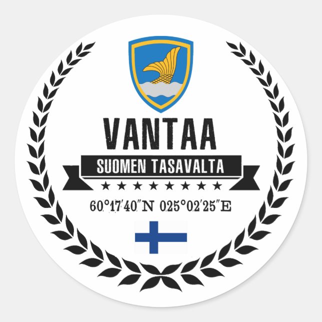 Pegatina Redonda Vantaa (Anverso)