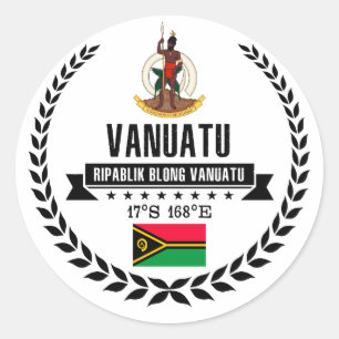 Pegatina Redonda Vanuatu