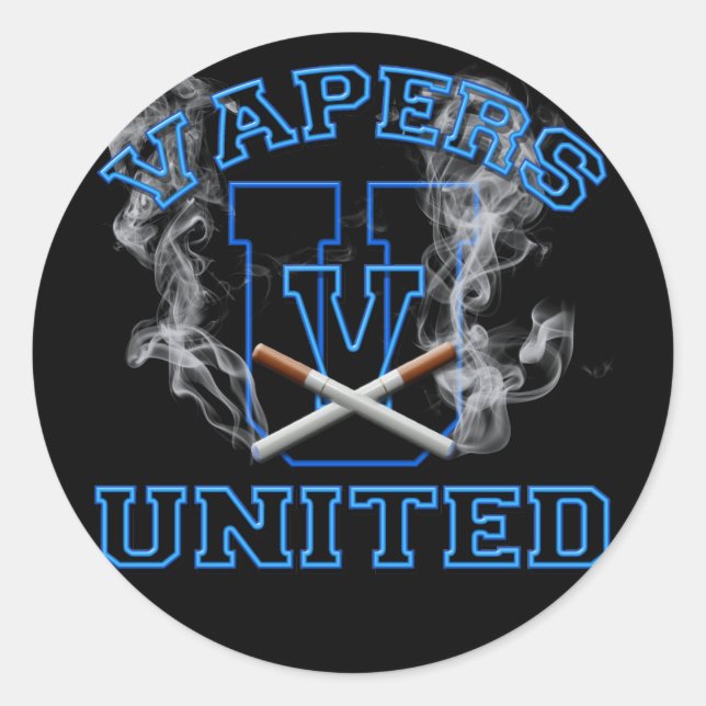 PEGATINA REDONDA VAPERS UNITED (Anverso)