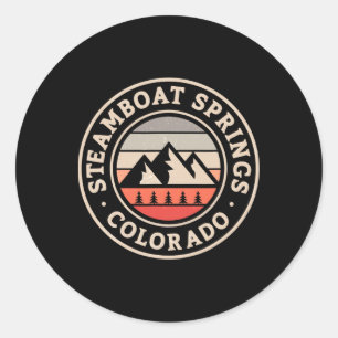 Pegatina Redonda Vapor de vapor Springs Colorado Esquí Lod Snowboar