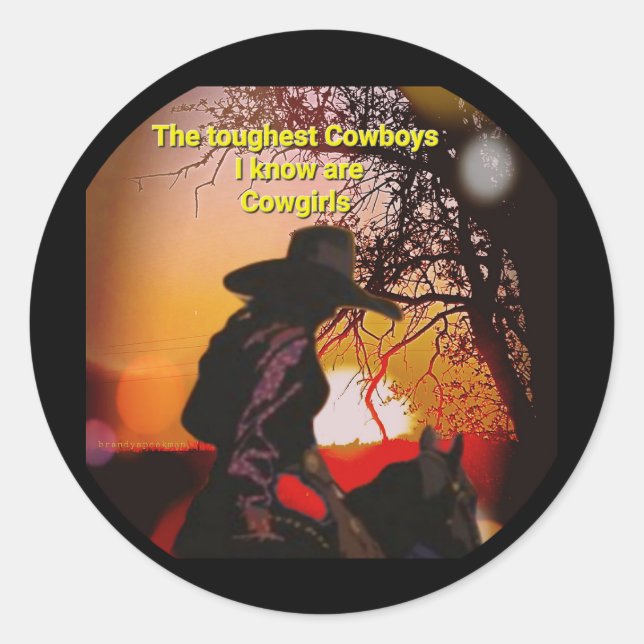 Pegatina Redonda Vaquera (Anverso)