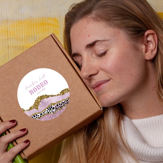 Pegatina Redonda Vaquera de discoteca brillante despedida de solter (Subido por el creador)