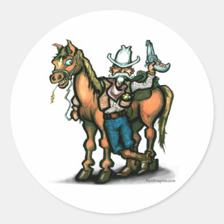 Pegatina Redonda Vaquero