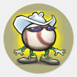 Pegatina Redonda Vaquero de Béisbol