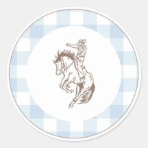 Vaquero de Primer Rodeo Cuadros Azules Preppy 