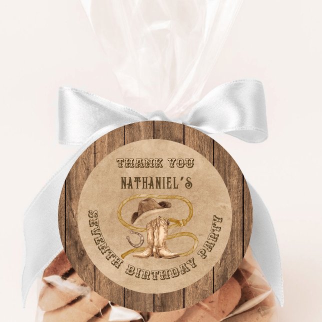 Pegatina Redonda Vaquero rústico occidental que se te busca (Subido por el creador)