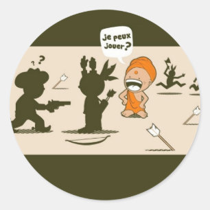 Pegatina Redonda Vaqueros