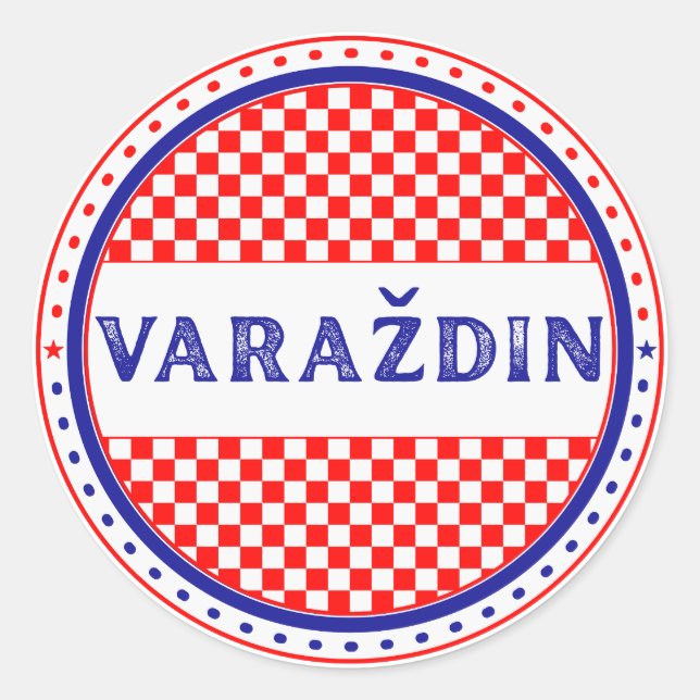 Pegatina Redonda Varaždin City Pride Emblem – Croatian Identity (Anverso)