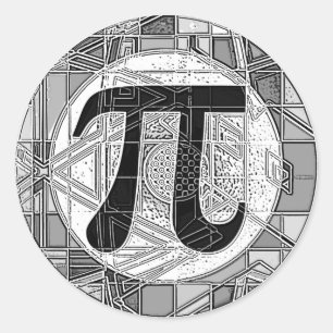 Pegatina Redonda Variedad de símbolos de Pi Day redondea