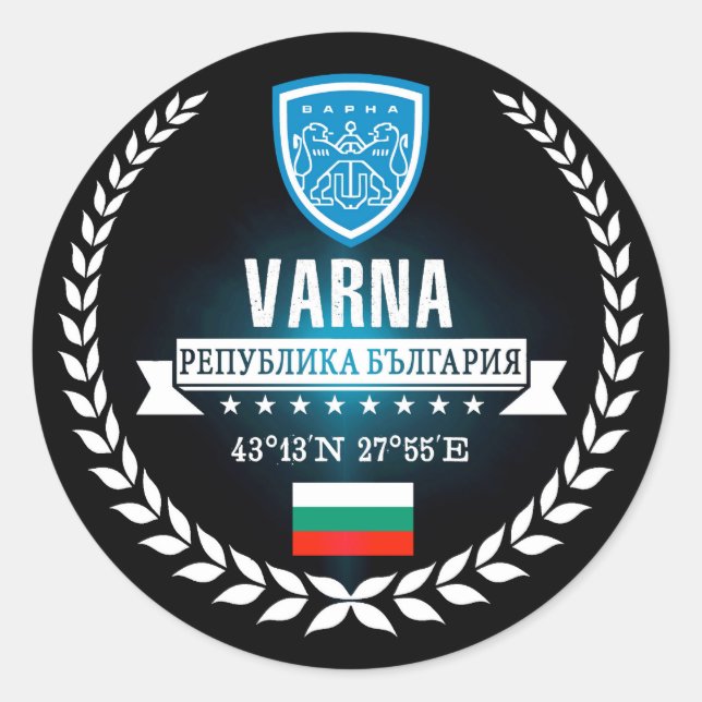 Pegatina Redonda Varna (Anverso)