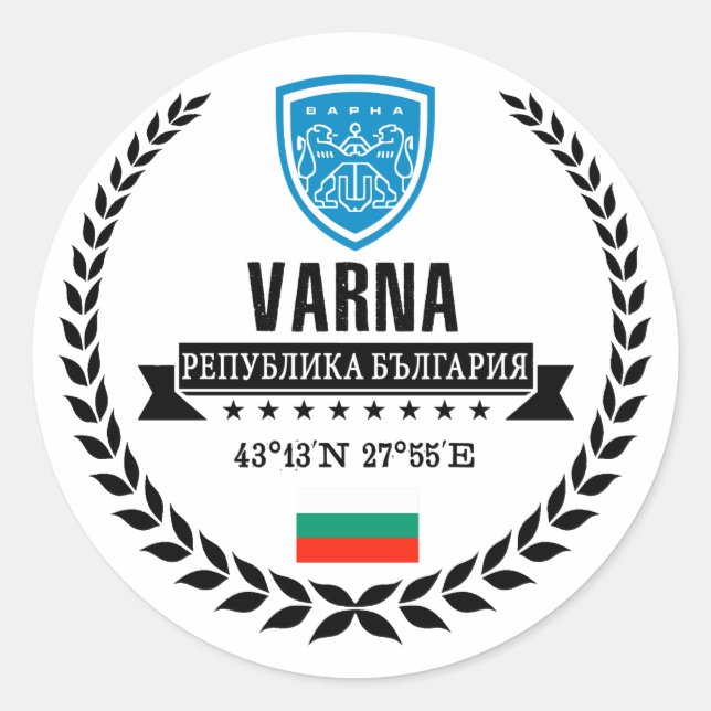 Pegatina Redonda Varna (Anverso)