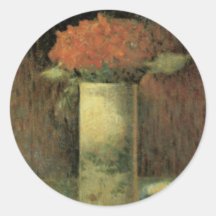 Pegatina Redonda Vase de flores